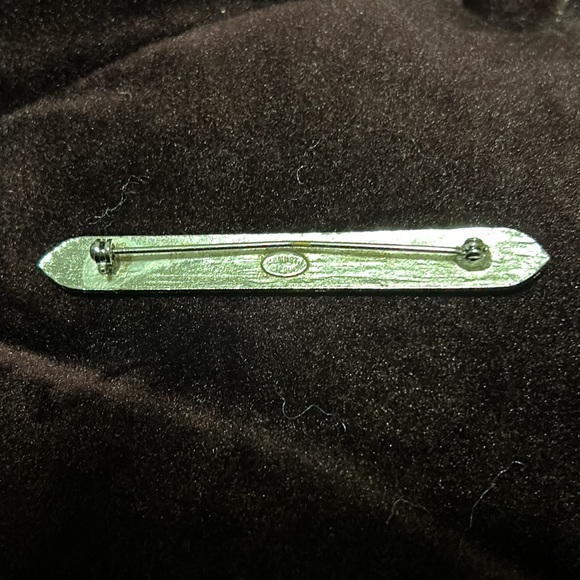 Vintage Kenneth Lane “Sapphire” Rhinestone Art Deco Silver Brooch - Picture 5 of 5